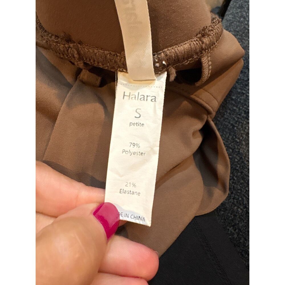 Halara tan pull on wide leg trouser pants - Picture 4 of 5